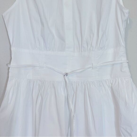J Crew NWT Fitted Waist Shirt Dress in Cotton Poplin Size 2 in White | Belted - Picture 4 of 14